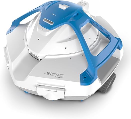 KOKIDO 2025 Robotic Pool Cleaner, 16GPM Strong Suction, 3X Storage Size, 2X Oversize Debris Inlet, Auto Parking, Easy Cleaning, 75-mins runtime, Flat Pools up to 700 sq.ft, XTROJET 420