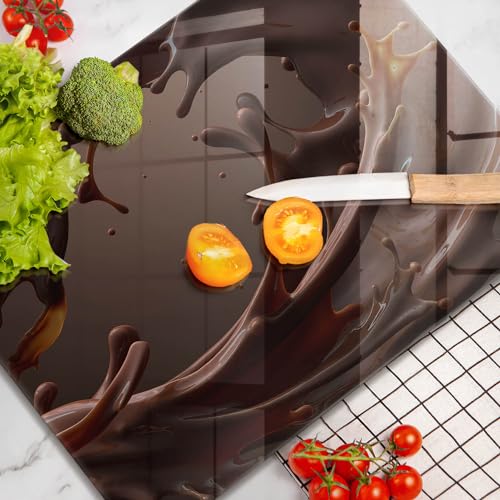 Planche à découper 52x40cm Wallfluent matériau résistant aux rayures chocolat - 5