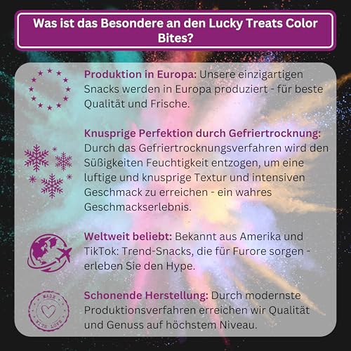 Color Bites – Gefriergetrocknete Süßigkeiten - Freeze Dried Candy - Crunchy Fruit und Sour Bits - 2x 100 g Knusprige Vegan Bonbons – American Candy & TikTok Trend
