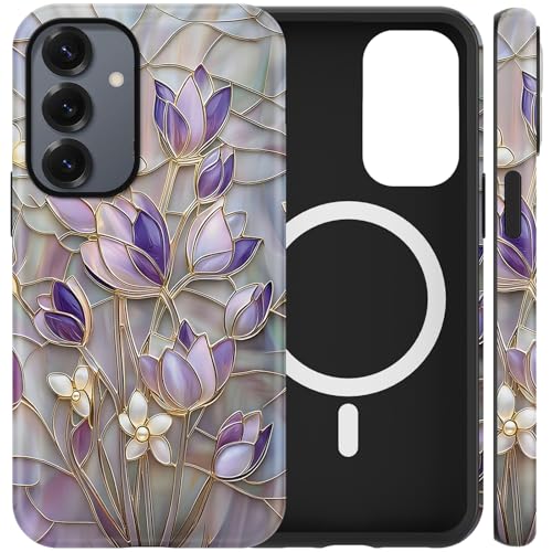 Coque Samsung S25 5G à motif floral esthétique, le cadeau idéal pour femmes et filles