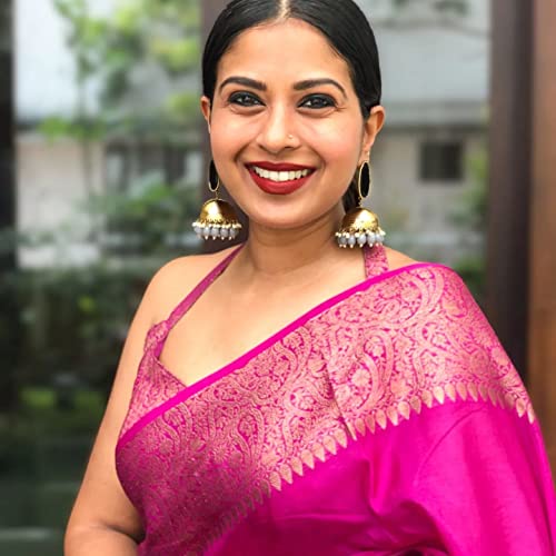 Image of Avantika Fashion Woven Kanjivaram Soft Lichi Silk Embellished Banarasi Saree With Blouse Piece For Women