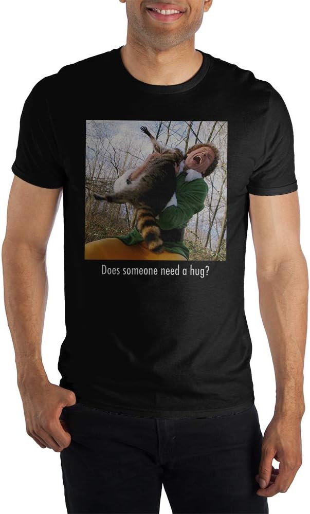Elf Someone Needs A Hug Screengrab Men's Black T-Shirt