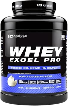 Whey Protein Powder, Whey Excel Pro, Vanilla Ice Cream Flavour 2kg, High Protein with Whey Protein Isolate for Muscle Recovery