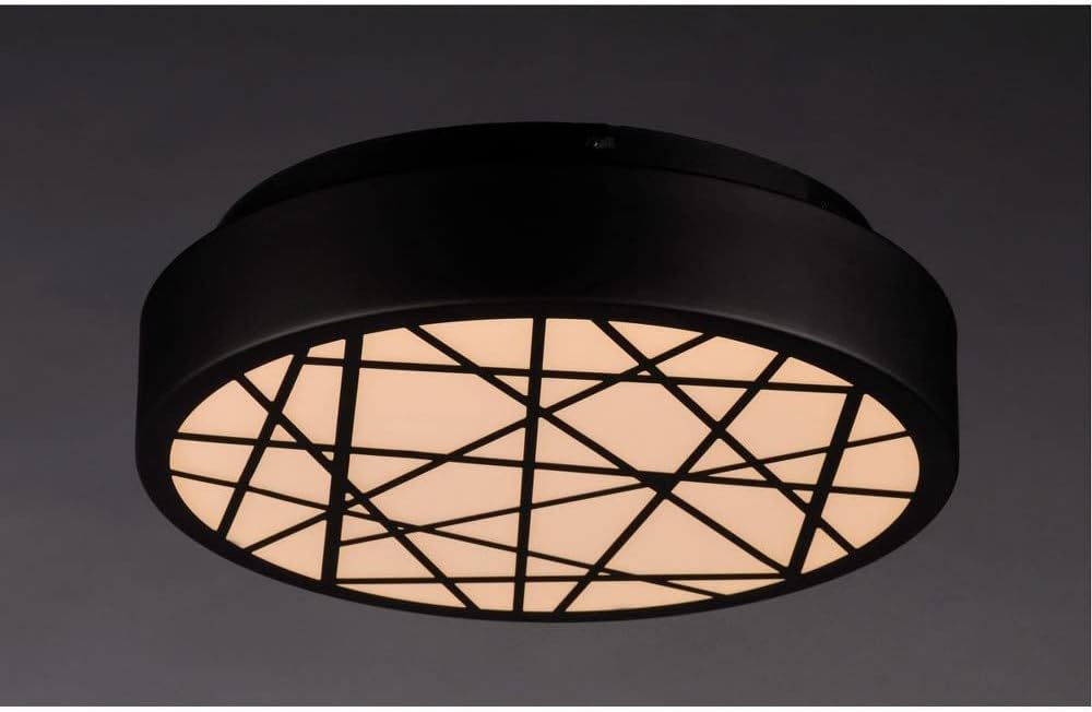 ET2 E20642-61BK Intersect Large Scale LED Flush Mount Ceiling Light, 1-Light 34 Watt, 4" H x 16" W, Black