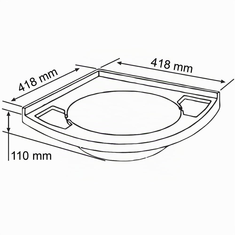 pro-Styling Lavabo Angolare per Camper, Roulotte, Campeggio, Barca, 418 x 418 x 155 mm, Bianco ABS