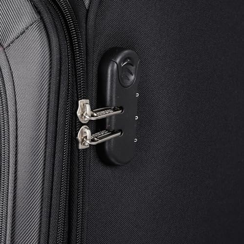 Image of American Tourister Apolo 81 cms Check-in Polyester Soft Sided 4 Spinner Wheels Luggage /Suitcase /Trolley Bag (Black)