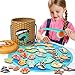 TOP BRIGHT Montessori Toddler Fishing Game - Kids Wooden Magnetic Fishing Toys Gifts for 3 Years Old Girls Boys, Fine Motor Skills for Toddler