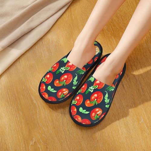 Tomatoes Print House Slippers For Women And Men,Soft Slippers With Memory Foam,Non-Slip Indoor Home Shoes4