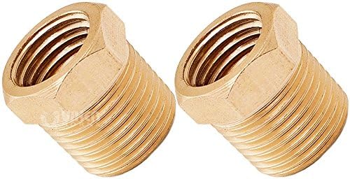 Vixen Horns 3/8" NPT Male to 1/4" NPT Female Brass Thread Reducer Fitting for Train/Air Horn Tanks - Bundle of two fittings VXA3814-2