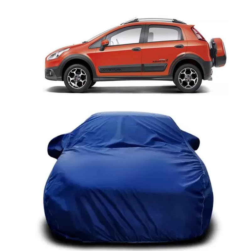 COVER MART-Waterproof Car Body Cover Compatible for Abarth Avventura 1.4 T-Jet Scratchproof Mirror Pocket with Buckle Hook Triple Stitched,Elastic Grip,Ultra Surface All Modal & Variants[Nevy]