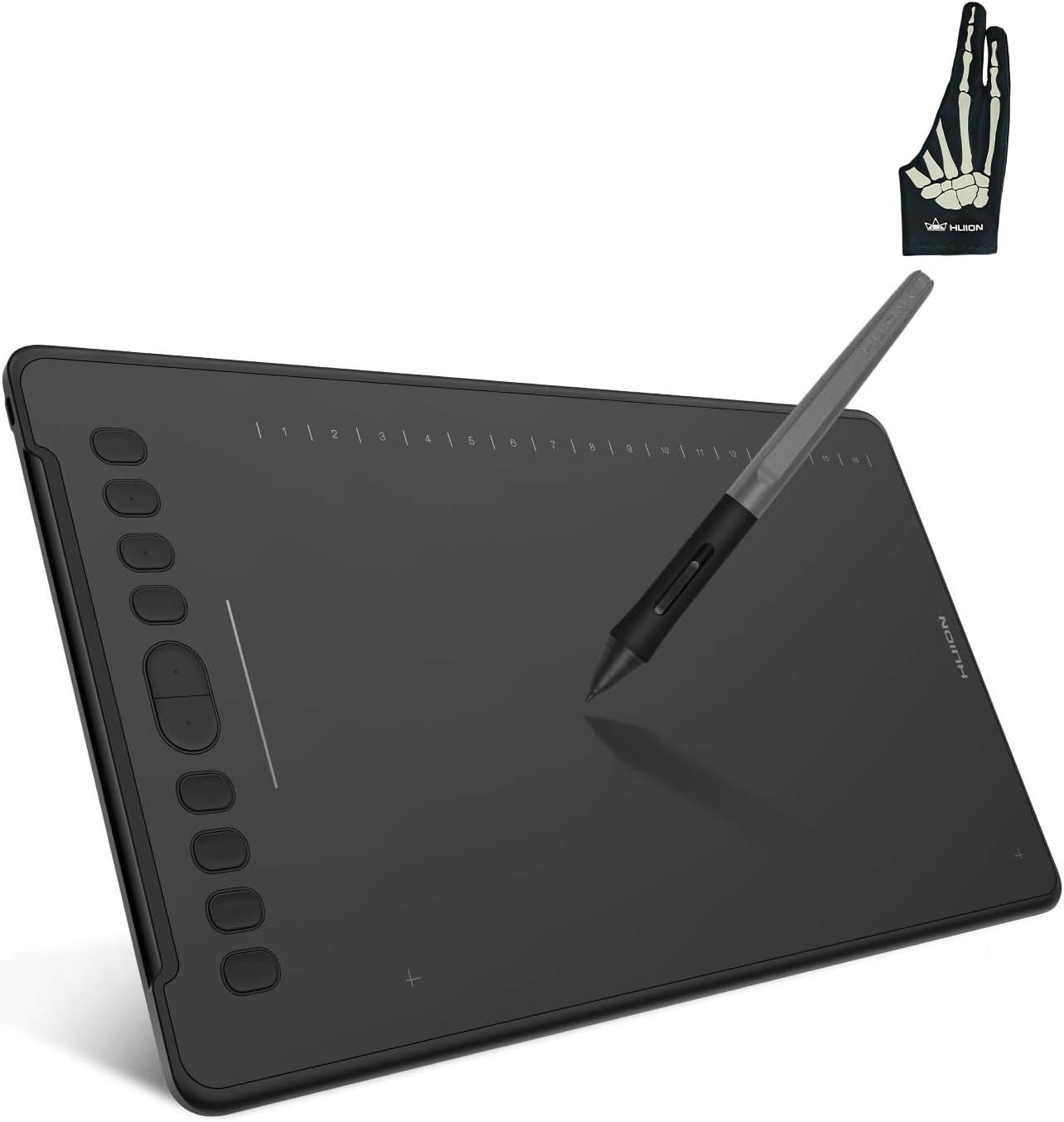 HUION Inspiroy H1161 Graphics Drawing Tablet and HUION Skeleton Artist Glove