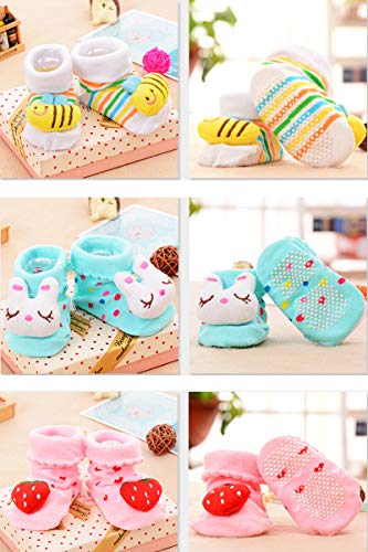 Z-Chen Set van 6 antislipsokken voor baby's met 3D-diermotieven - Image 3