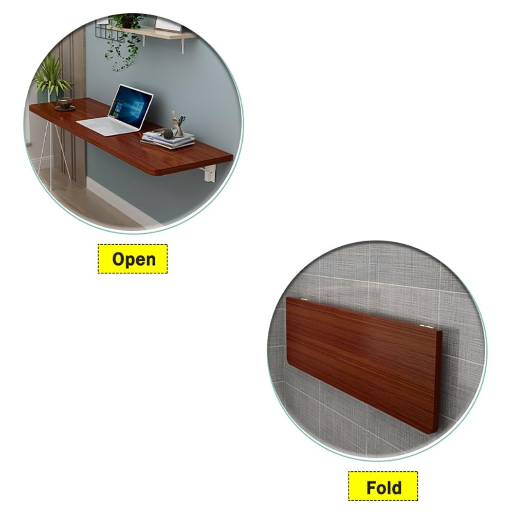 Scrivania invisibile da parete, banco da lavoro pieghevole per garage, casa, ufficio, cucina e sala da pranzo (teak 70 x 30 cm), design elegante e salvaspazio