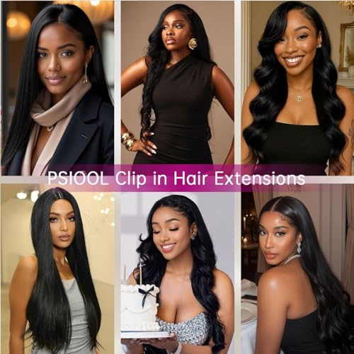 Image of Invisible Clip in Hair Extensions Real Human Hair 22 Inch 8pcs /110g