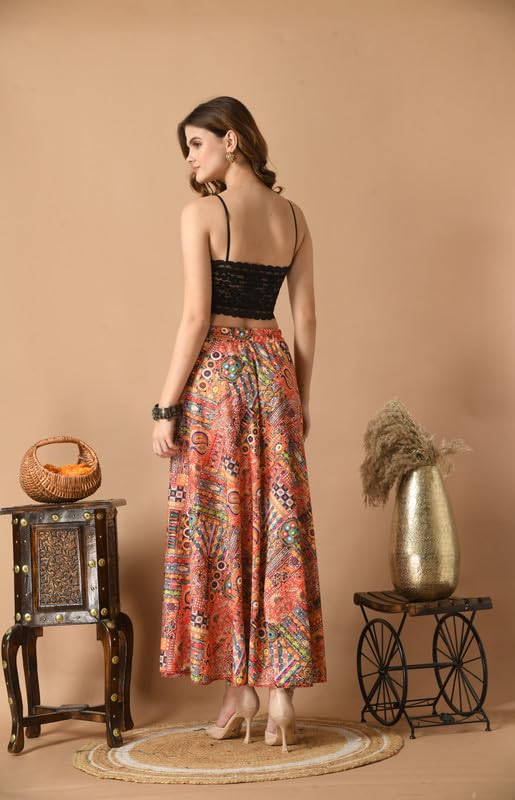 Image of VAGISHA Long Skirts for Women Traditional Ethnic Jaipuri Skirt|American Poly Spandex Casual Skirt for Girls|Summer Skirt|Huge Flare 39Inch Height (No Top Included)
