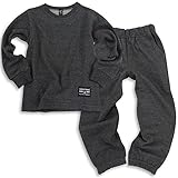 [ブギーショック] (13000) 無地スウェットスーツ/上下セットアップ/キッズパジャマ/男女兼用/ルームウェア/ 160cmチャコール