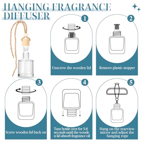Image of AROIC Car Air Freshener 6 Pack, Long Lasting Fresh Aroma Diffuser Set for Men & Women, Natural Essential Oil Fragrance Diffuser for Removing Odors, Auto Interior Decor Accessories Unisex (Ocean Scent)