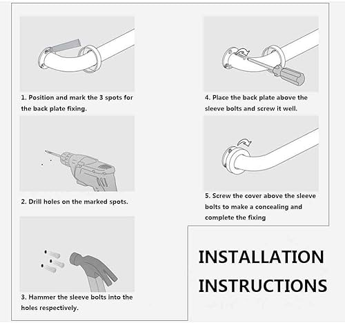 Miniatura 10 de Barra de agarre para ducha, barras de agarre de 17.7 pulgadas para bañeras, duchas, baño, agarres de ducha de latón antideslizantes para personas