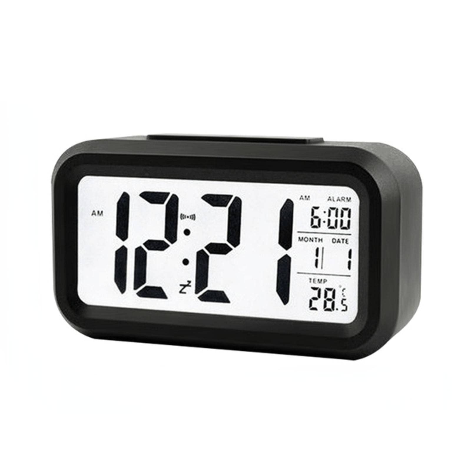 NA LED Display Digital Alarm Clock Desk Clock USB Port Snooze Electronic Clock Temperature Tester-2 Brightness White Light