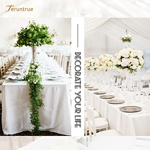 Teruntrue 12 Packs White Tablecloth For 6 Foot Rectangle Tables,60 X 102 Inch Rectangle Tableclothes,Washable Long Table Cover Polyester Fabric For Party,Wedding, Banquet,Buffet Restaurant #TOP5