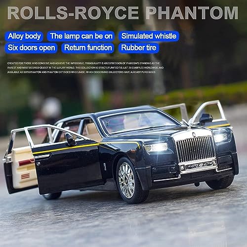 Image of SPITEN Exclusive Alloy Metal Pull Back Die-Cast Car 1:32 Rolls Royce Phantom Diecast Metal Pullback Toy Car with Openable Doors & Light, Music Boys Gifts Toys for Kids, Multicolor(Multicolour)
