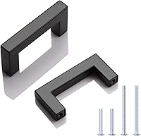 Vista 12 de KNOBWELL Paquete de 20 manijas cuadradas de gabinete de cocina de 5 pulgadas, tiradores de armario negro mate de 5.039 in, pomos de cajón de tocador