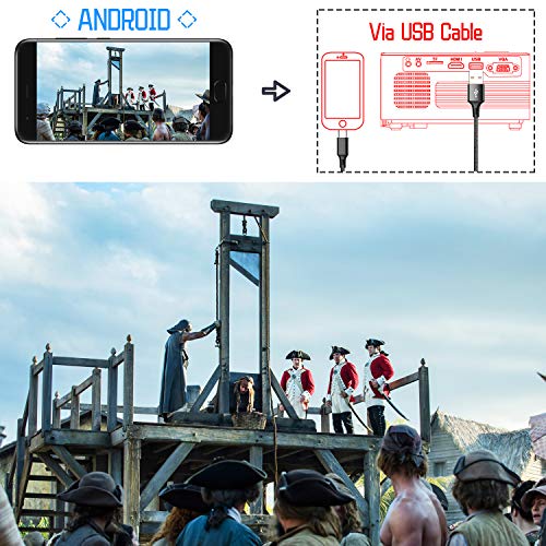 QKK Upgraded 4500Lumens WiFi Projector, Full HD 1080P Supported Mini Projector [Tripod Included], Synchronize Smartphone Screen by WiFi/USB Cable, Phone/HDMI/AV/USB/TF/Sound Bar/TV Stick Supported