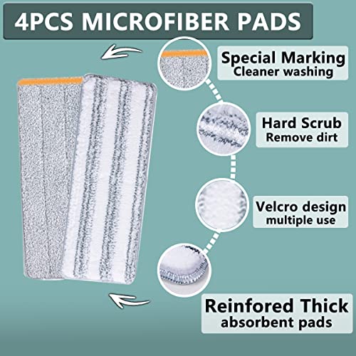 Teaierxy Flat Mop And Bucket With Wringer Set,Flat Mop And Bucket System For Floor Cleaning,Separates Dirty And Clean Water,Wet And Dry Use,Hands Free Squeeze Mops,4 Washable Microfiber Pads Included #TOP4