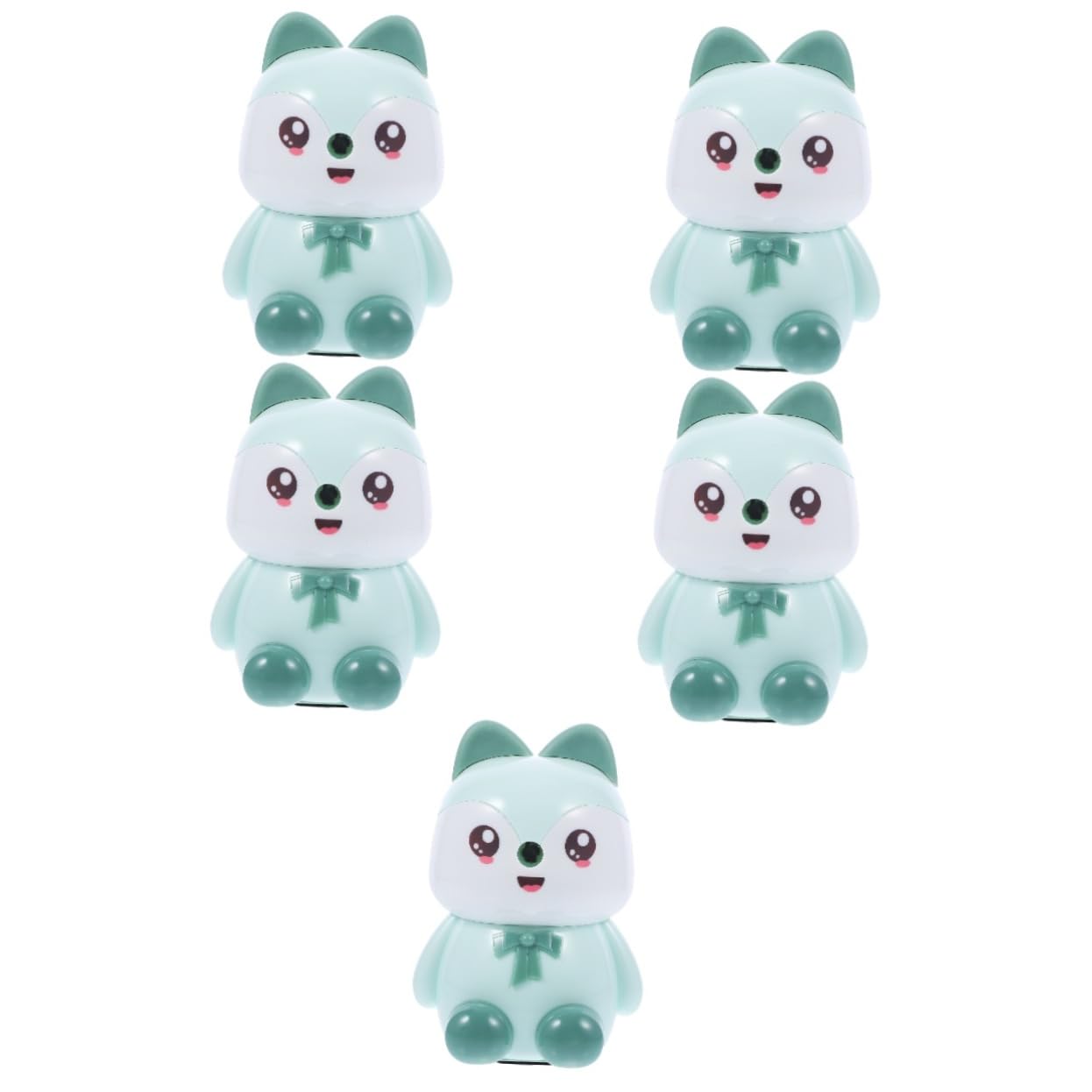 Gadpiparty 5 Stück Bleistiftspitzer werkzeug Mini-Anspitzer für Bleistifte Schüler kleine manuelle Schulmaterial für ein Mädchen Handspitzer Plastik Green