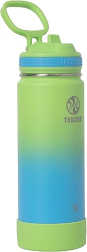 Miniatura 36 de Takeya Actives - Botella de agua de acero inoxidable con aislamiento y tapa con boquilla, capacidad de 22 oz, color rubor Rosa (Blush),Lila,Confeti