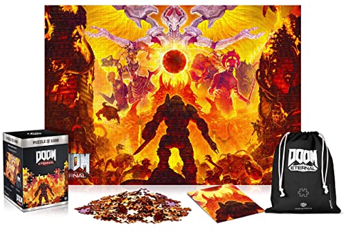 Good Loot Doom: Eternal Maykr - 1000 Bitar Pussel för Vuxna och Barn Från 14 År Uppåt - 68x48cm Spelpussel Med Affisch och Bärväska - Doom Eternal Varor