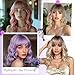 Lizzyhair Short Wavy Wig with Bangs for Women Bob Wave Wigs for Black Women 18Inch Fashion Style Synthetic Heat Resistant for Daily Party Use