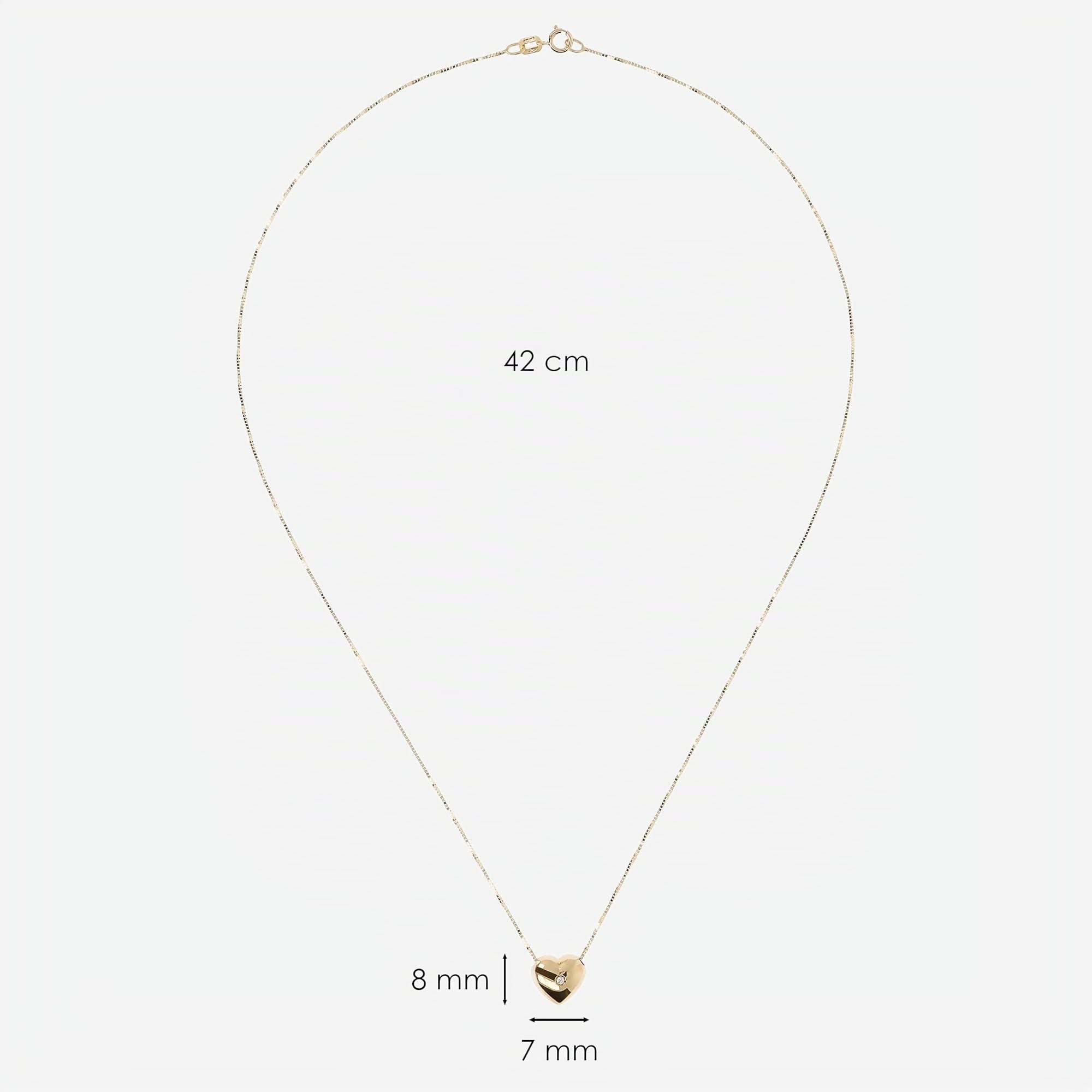 MILOR - Collana Donna Oro con Cuore; Collana Donna con Ciondolo e Pietra; Regalo Compleanni, Anniversari, Festa Mamma