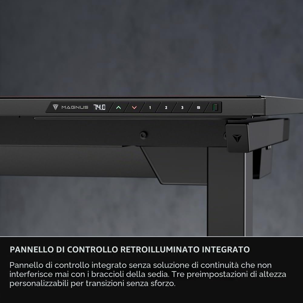 Secretlab MAGNUS Pro Scrivania Regolabile Elettrica, Similpelle Black | Scrivania ergonomica, Gestione magnetica dei cavi, Alimentazione integrata, Vassoio passacavi