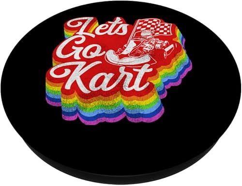 Miniatura 2 de Go Kart Racing 80s 90s Retro Let's Go Kart PopSockets Swappable PopGrip