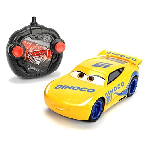 Dickie Toys RC Cars 3 Lightning McQueen Single Drive, Ferngesteuertes Auto, RC Auto, Spielzeugauto mit 1-Kanal Funkfernsteuerung, 14 cm 6 Dickie Toys 203084004 - "Cars 3 Turbo Racer Cruz Ramirez", RC Fahrzeug, ferngesteuertes Auto, 1:24, 17cm