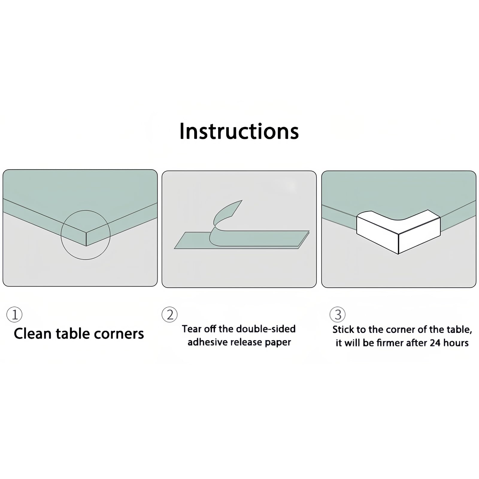 Paquete de 5 protectores de esquina transparentes para seguridad del bebé, protectores de bordes de muebles y parachoques de esquina de mesa, suministros transparentes a prueba de niños para bordes — view 7
