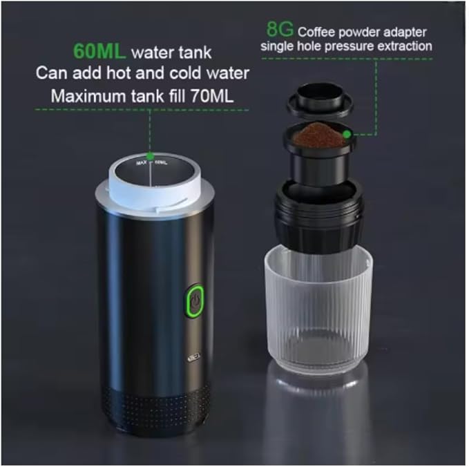 Cafetera Portátil Eléctrica 3 en 1 para Cápsulas y Café Molido miniatura 7