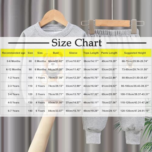 Kids Cute Bear Print Sweatsuits Toddler Girls Boys 2 Piece Tracksuit Crewneck Sweatshirt and Jogger Sweatpants for 0-6 Years3