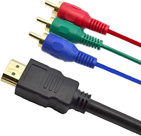 5Ft HDMI to YPbPr RGB Component 3 RCA AV Video Adapter Cable Cord for HDTV 1080P