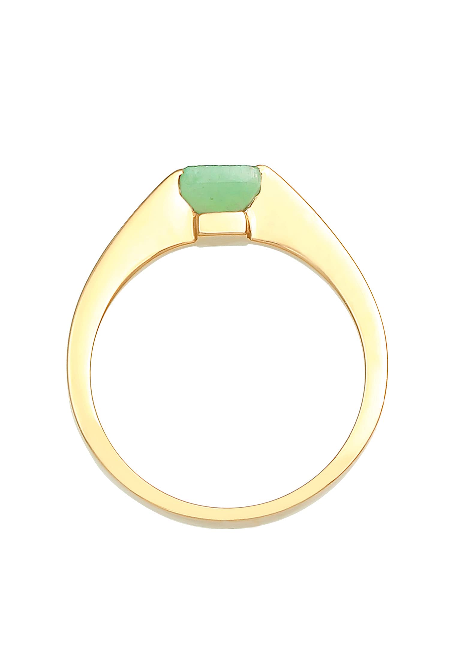Elli Anillos PREMIUM Anillo Mujeres Clásico Pirámide Elegante con Piedra preciosa de Jade en plata de ley 925 bañada en oro