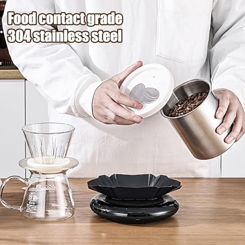 Lata de café hermética que evita la pérdida de aroma y humedad gracias al acero inoxidable de 900ml 5