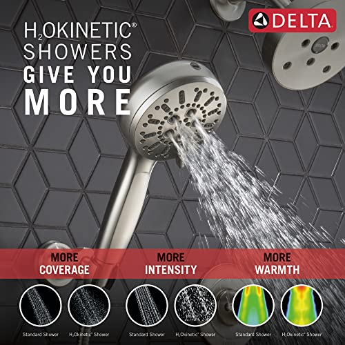 Delta Faucet ProClean Brushed Nickel Wall-Mount Handheld Shower, Handheld Shower with High Pressure Spray, Shower System with Handheld, Lumicoat Stainless 55884-SS-PR by DELTA - Image 4