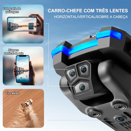 LS-S8S Drone Com Camera 1080p HD três câmeras com fluxo óptico 4K FPV WiFi Mini Remoto Drone Quadric