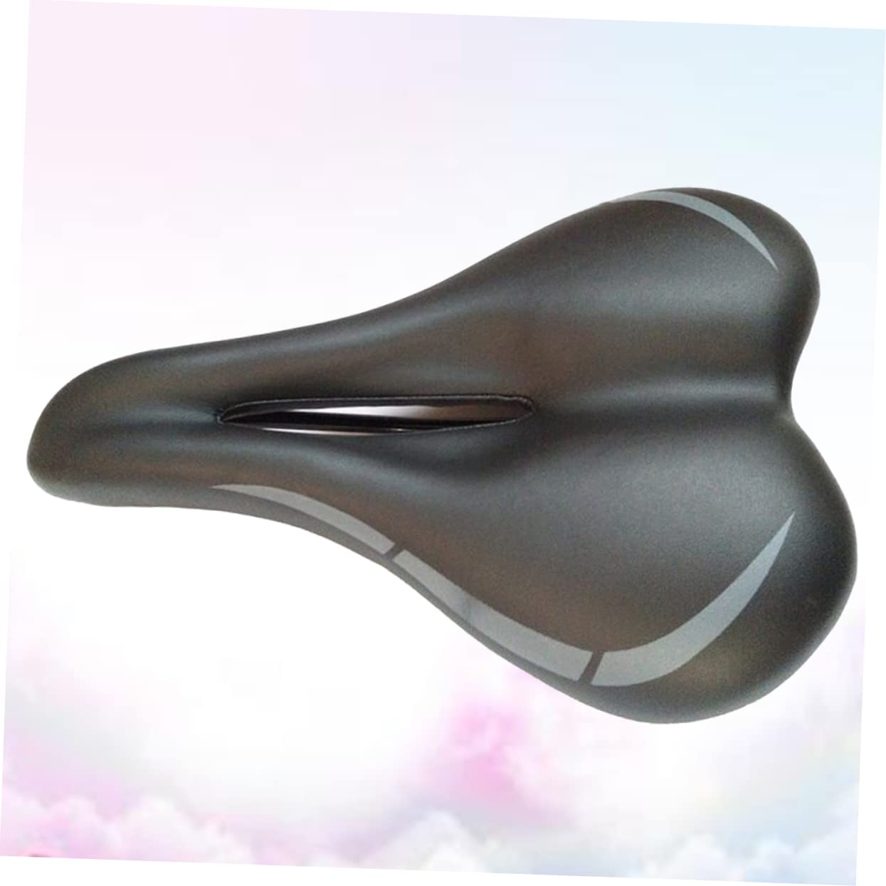 Selle de Vélo VTT Épaisse, Confortable, Respirante, Cuir Noir