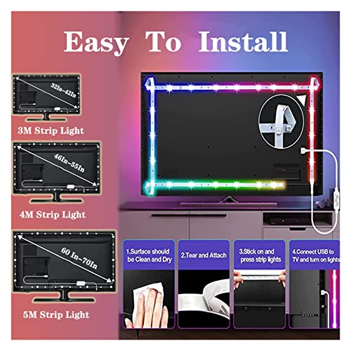 Tira de luces LED 5050 RGB con alimentación USB para una iluminación de fondo uniforme 7