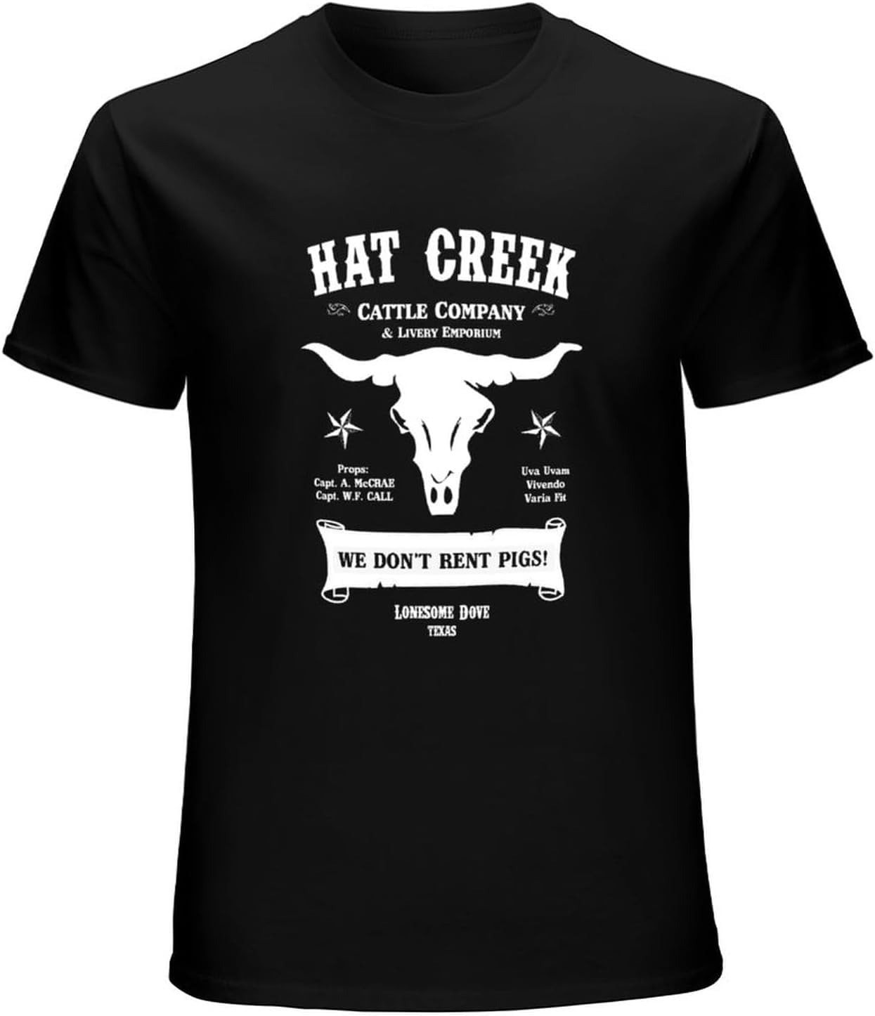 YYCUKCN Hat Creek Cattle Company - Lonesome Dove Short Sleeve T-Shirt Black