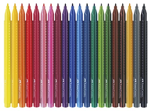 Faber-Castell Grip Color Markers - 20 Washable Fineline Markers #TOP1