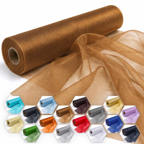 Trimming Shop Premium-Organza-Rolle, Schneetuch — 25 m x 29 cm — Taschentuch, Tischläufer, Schärpen, Stuhlhussen, Bögen, Schmuck… – Ansicht 1
