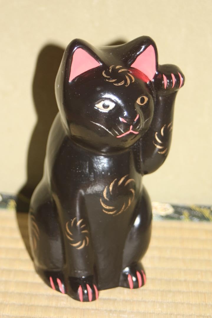 【7712neko】郷土玩具　伏見人形 招き猫 Amazon | 伏見土人形 黒招き猫 郷土玩具 丹嘉 値引き | 人形・ドール